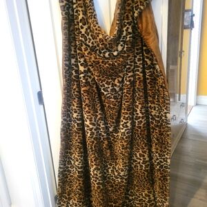 Leopard Print Faux Fur Blanket Dennis Basso
